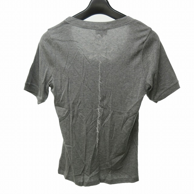 レペット Repetto 美品 Tシャツ カットソー ロゴ ラバープリント フラワー Uネック 半袖 グレー 灰 系 S 1214 AL12 レディース_画像2