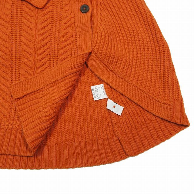  beautiful goods Mac rega-makrega-McGREGOR cable knitted cape poncho mantle asimeto Lee design pull over M orange /3rete