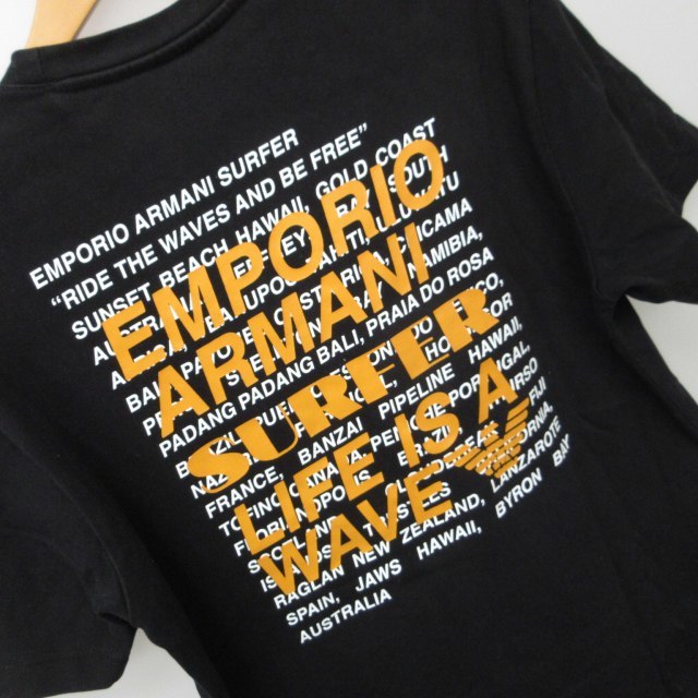 エンポリオアルマーニ EMPORIO ARMANI 23SS Tシャツ カットソー ロゴプリント 3L1TCV 半袖 黒 ブラック S 1216 AL12 メンズの画像5