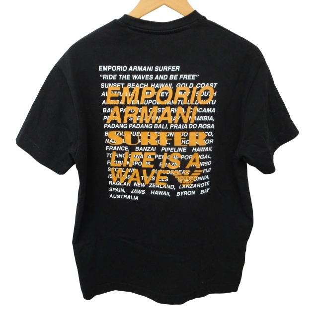 エンポリオアルマーニ EMPORIO ARMANI 23SS Tシャツ カットソー ロゴプリント 3L1TCV 半袖 黒 ブラック S 1216 AL12 メンズの画像2