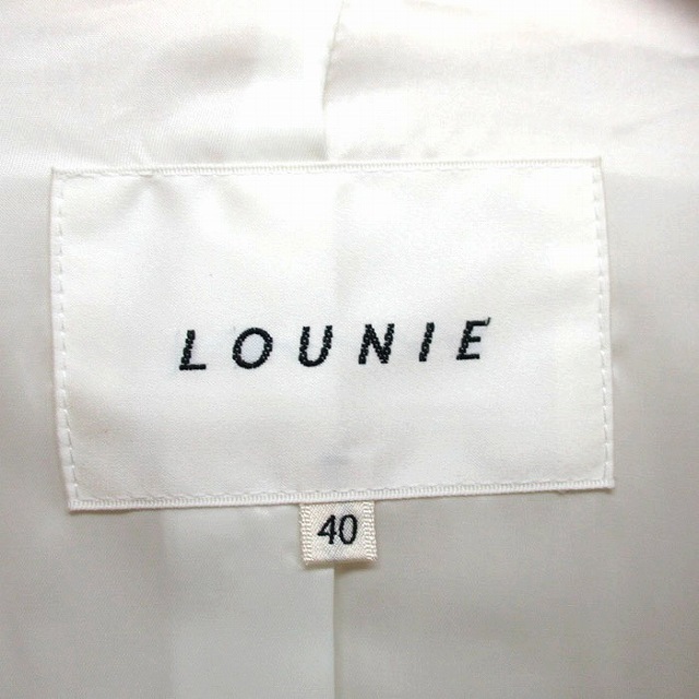 ルーニィ LOUNIE オープンカラー ジャケット アウター 無地 ウール 40 アイボリー 白 /FT24 レディース_画像3