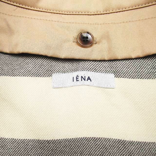  Iena IENA trench coat jacket long height belt border pattern liner attaching outer size 38 beige 