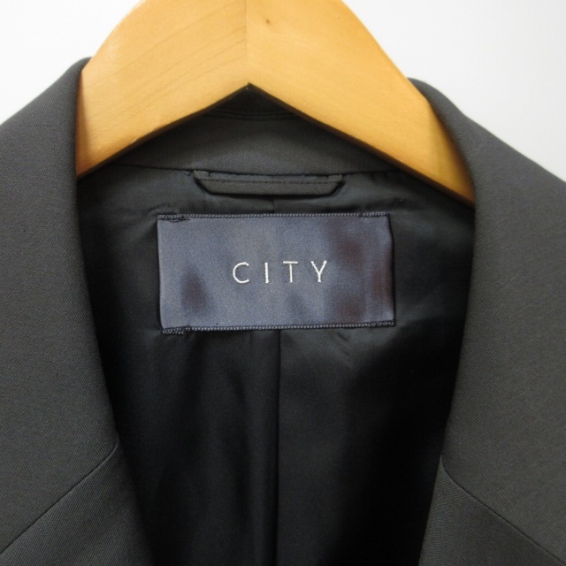 シティ CITY 美品 シングルジャケット テーラードジャケット ブレザー 2B ストレッチ有 グレー 2 L 1217 メンズ_画像7
