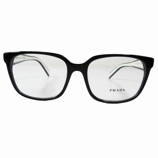 プラダ PRADA 眼鏡 メガネ セルフレーム スクエア フルリム プラスチック アイウェア 55□17 黒 ブラック VPR17Z-F/10 メンズ レディース