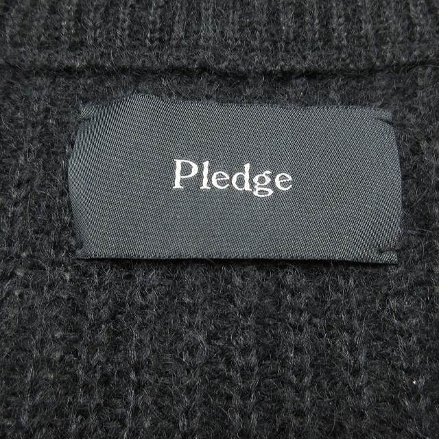  beautiful goods Pledge PLEDGEmo hair × nylon × wool rib knitted cardigan long sleeve . braided V neck low gauge cut and sewn tops 