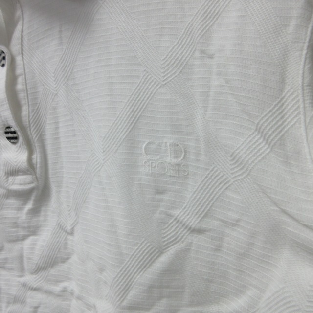 クリスチャンディオール Christian Dior SPORTS ヴィンテージ ポロシャツ カットソー 刺繍ロゴ 白 M 1221 ■GY09 レディース_画像3