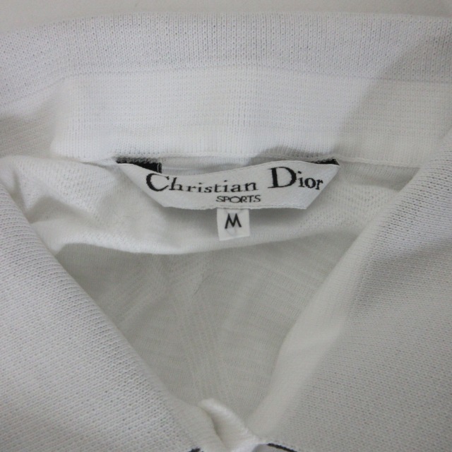 クリスチャンディオール Christian Dior SPORTS ヴィンテージ ポロシャツ カットソー 刺繍ロゴ 白 M 1221 ■GY09 レディース_画像2