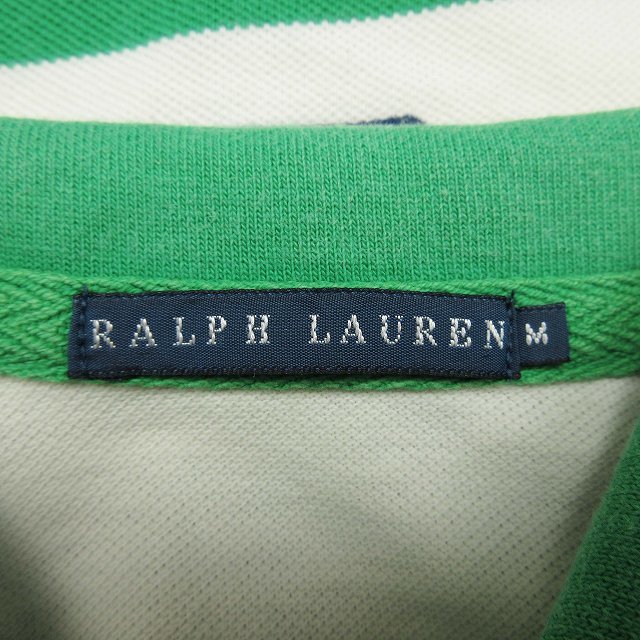 ラルフローレン RALPH LAUREN 鹿の子 ボーダー ポロシャツ 半袖 ビッグポニー ロゴ 刺繍 ナンバリング 背番号 パッチ ジャージー生地_画像5