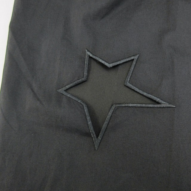 エムエスジーエム MSGM 美品 ロングシャツ チュニック 星柄 刺繍 カットワーク デザイン オーバーサイズ 長袖 黒 ブラック 36 約XS AL12_画像6