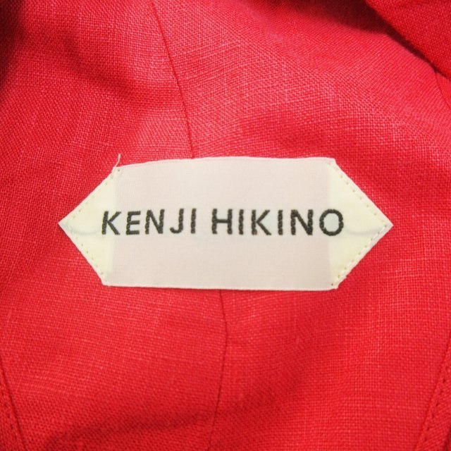 ケンジヒキノ KENJI HIKINO 美品 近年モデル ワンピース リネン ロング ノースリーブ ピンク マゼンタ 系 1 約M 1221 レディース_画像3