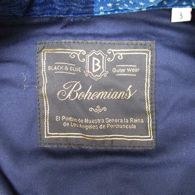 美品 ボヘミアンズ BOHEMIANS クレイジーパターン パッチワーク ジャケット ベロア カバーオール ブルゾン ツギハギ ハート 星/ME12_画像7