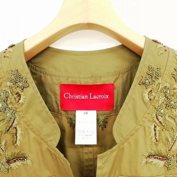  Christian Lacroix CHRISTIAN LACROIX вышивка biju- One-piece колени длина 38 оливковый женский 