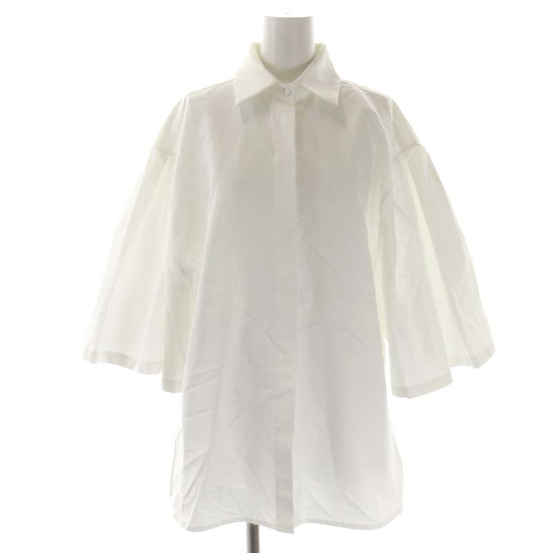  Max Mara MAX MARA 22SS Cotton poplin shirt рубашка . минут рукав 38 белый белый /MI #OS женский 