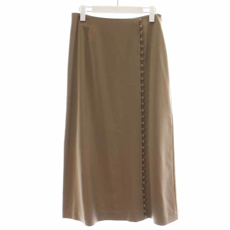 ルシェルブルー LE CIEL BLEU 21SS Wrap Button Detail Skirt フレアスカート ロング 38 M 茶 ブラウン 23S67205 /YI31 レディース_画像1