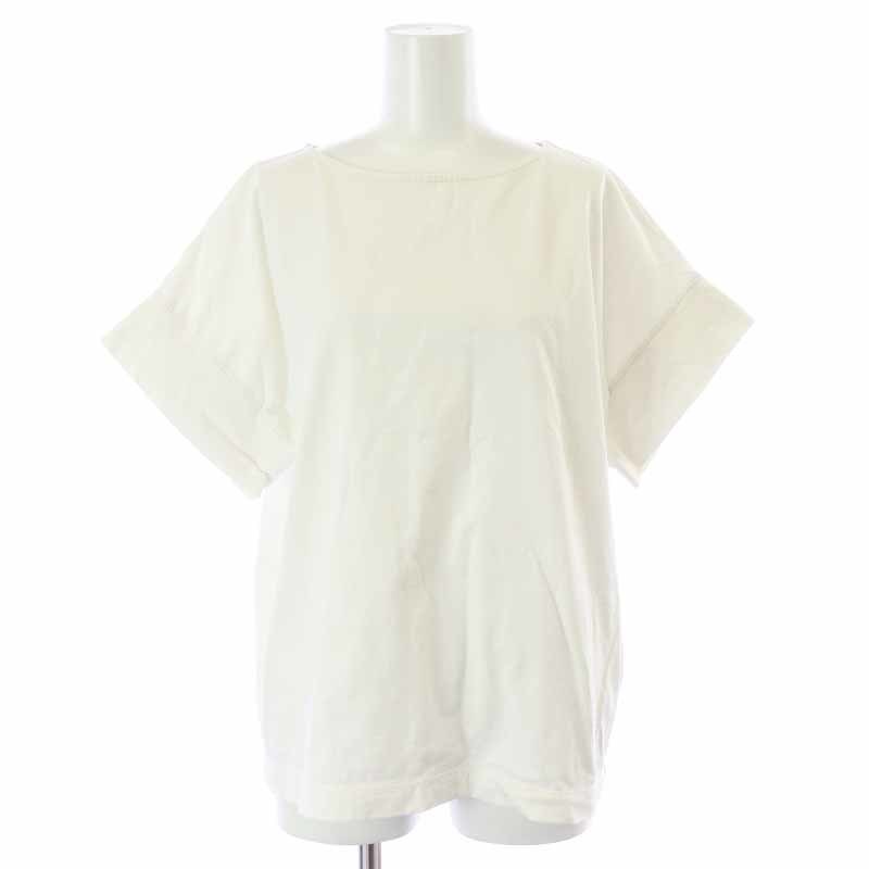 マーガレットハウエル MARGARET HOWELL Tシャツ カットソー フレンチスリーブ ボートネック 2 M 白 ホワイト /AT15 レディース_画像1