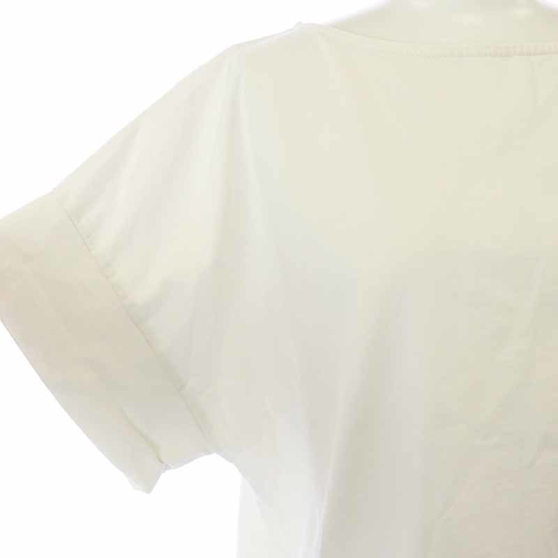 マーガレットハウエル MARGARET HOWELL Tシャツ カットソー フレンチスリーブ ボートネック 2 M 白 ホワイト /AT15 レディース_画像6