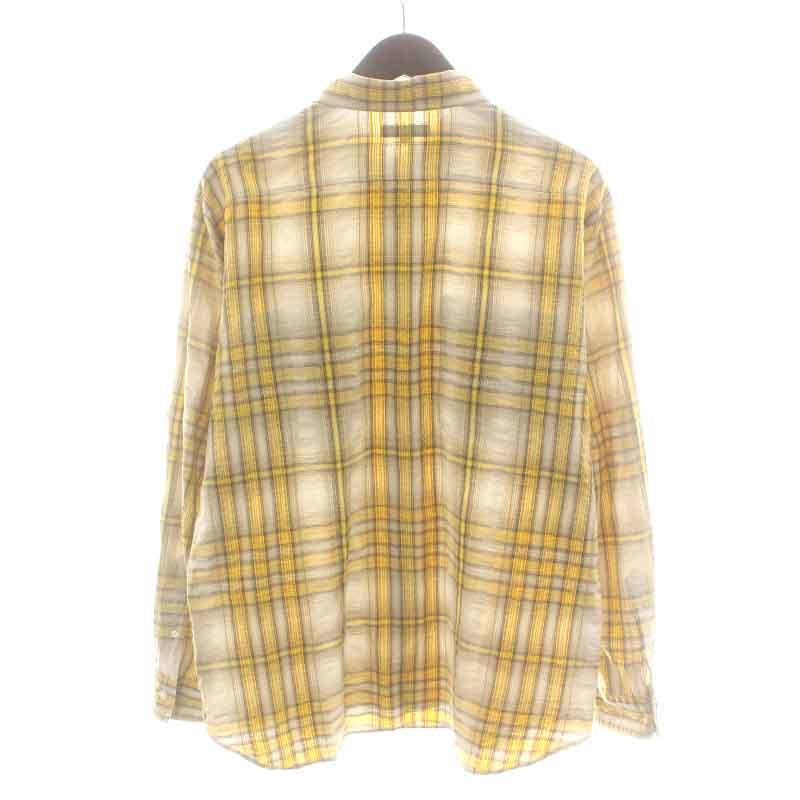 バーバリー ロンドン BURBERRY LONDON シャツ カジュアルシャツ 長袖 ノバチェック LL 黄色 イエロー ベージュ 黒 ブラック_画像2