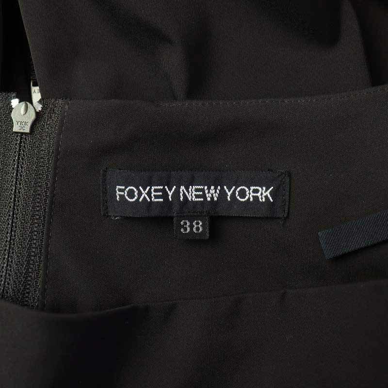 フォクシーニューヨーク FOXEY NEW YORK バルーンスカート ひざ丈 タック 38 M 茶 ブラウン /AT23 レディース_画像4