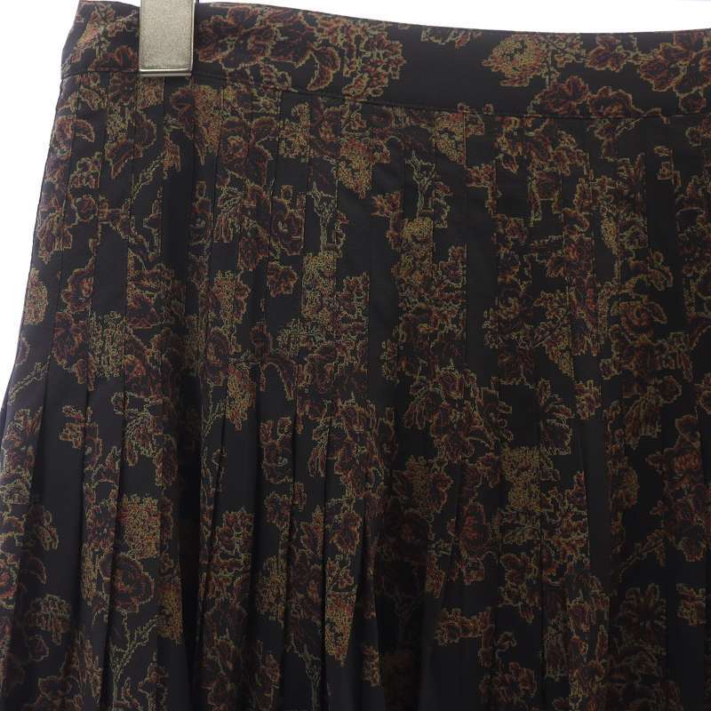  theory theory PIXEL ELENOR C pleated skirt knee height total pattern 0 S tea Brown /AT5 lady's 