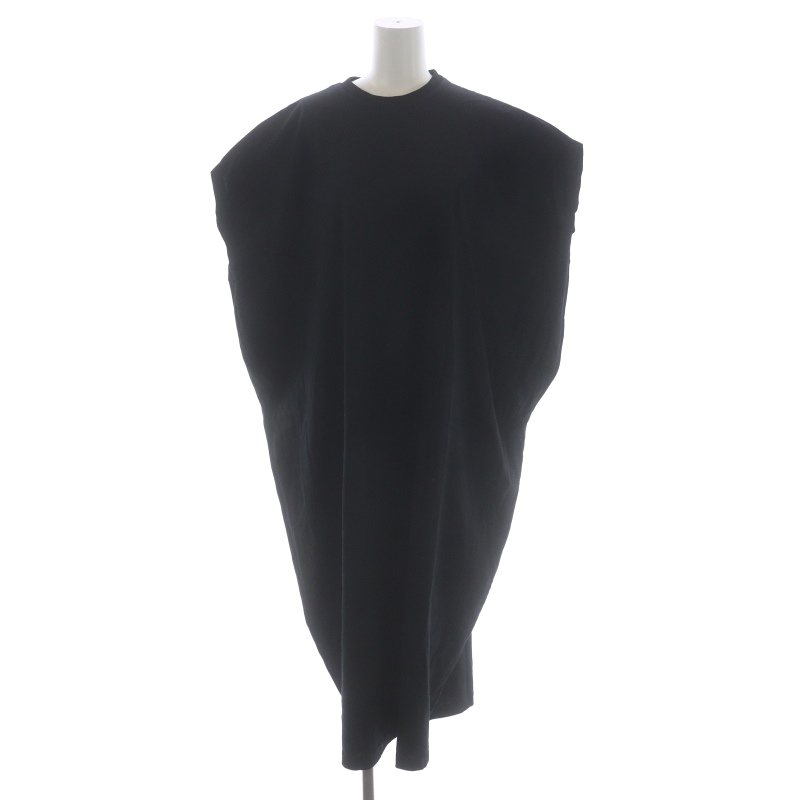 エンフォルド ENFOLD 23AW HEXAGON DRESS ドレス ワンピース ロング フレンチスリーブ 36 黒 ブラック /HK ■OS レディース_画像1