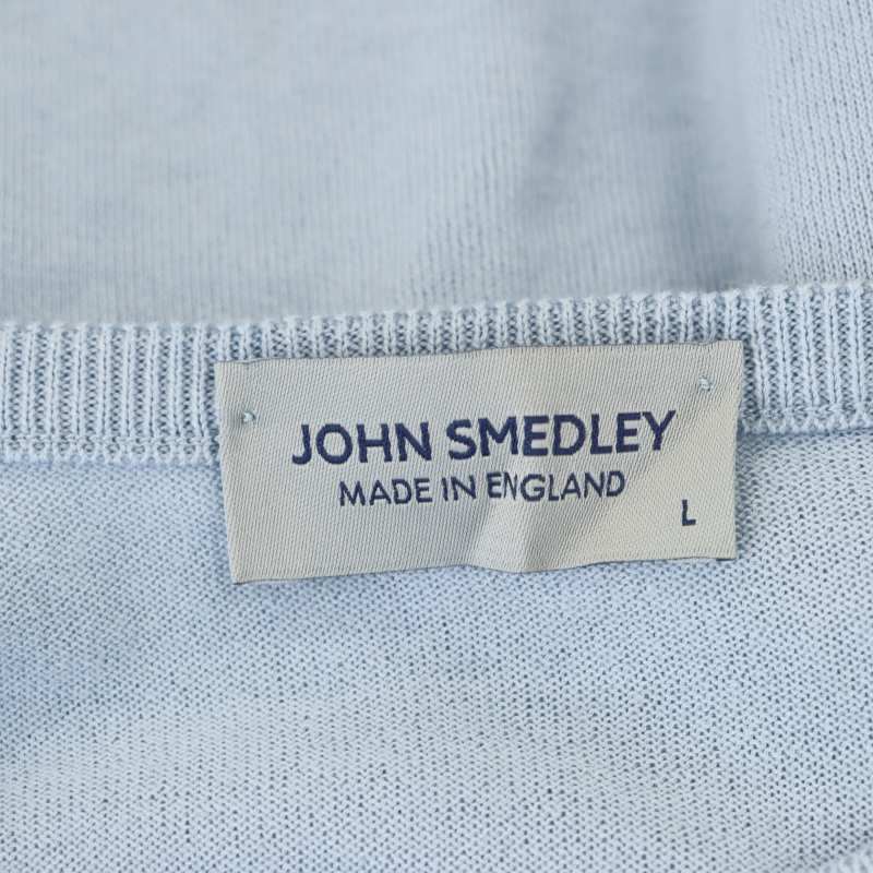 ジョンスメドレー JOHN SMEDLEY コットンクルーネックニット セーター 長袖 コットン L 青 ブルー CA4550 /YQ ■OS ■SH メンズ_画像3
