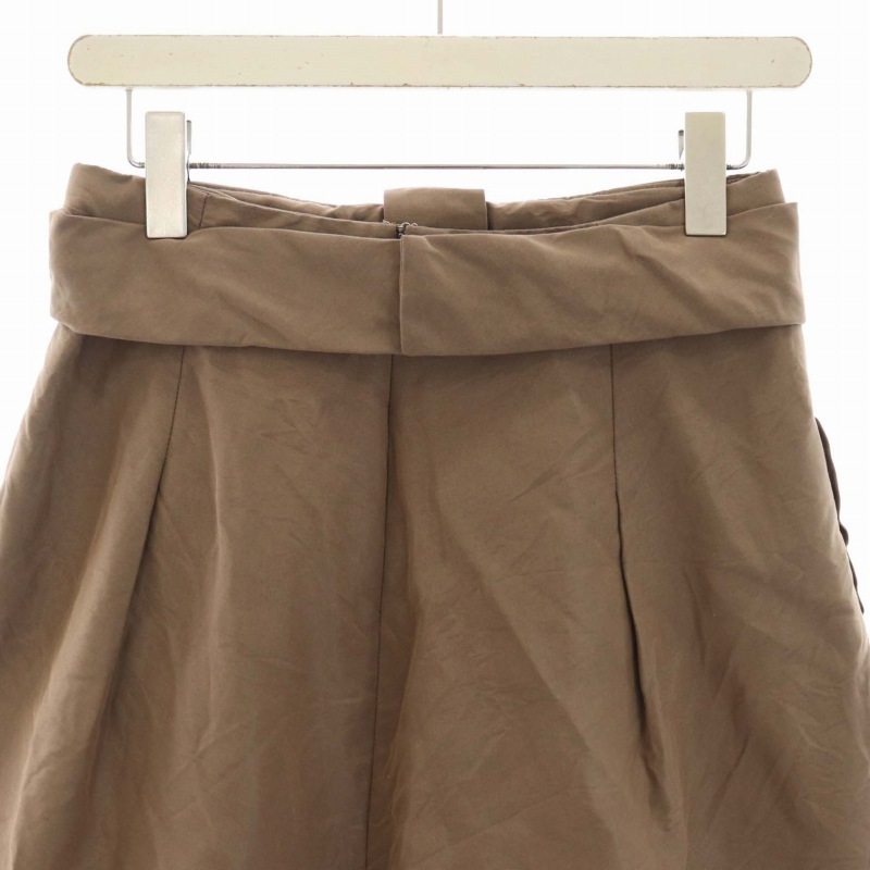 クロエ CHLOE スカート ひざ丈 フレア リボン ベルト 絹 シルク T36 M 茶 ブラウン /YT レディース_画像5
