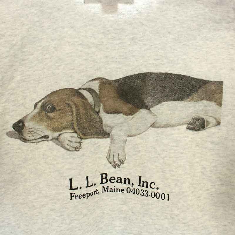 エルエルビーン L.L.BEAN BEAMS Beans GreenLabel Tシャツ カットソー 半袖 クルーネック ロゴプリント 犬 ドッグ S グレー 緑 茶_画像5