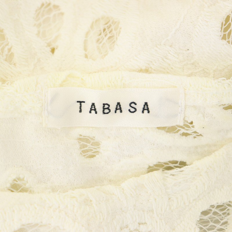 タバサ TABASA 2点セット 花柄レース カーディガン 七分袖 ワンピース 膝丈 ノースリーブ 36 34 アイボリー /MI ■OS レディース_画像5