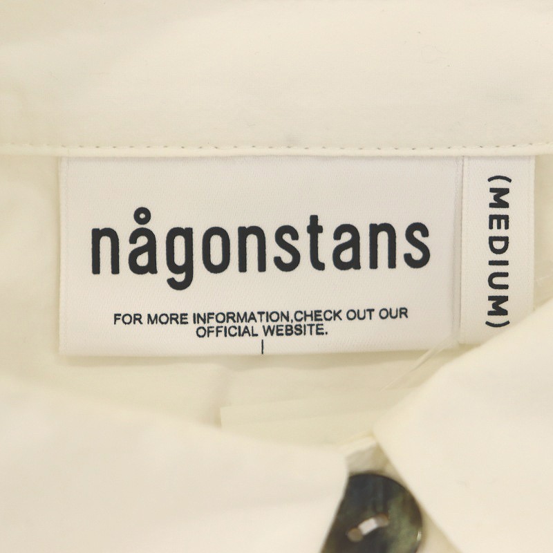 ナゴンスタンス nagonstans 23AW cropped half-sleeves shirt シャツ 七分袖 コットン M 白 ホワイト /MF ■OS レディース_画像3