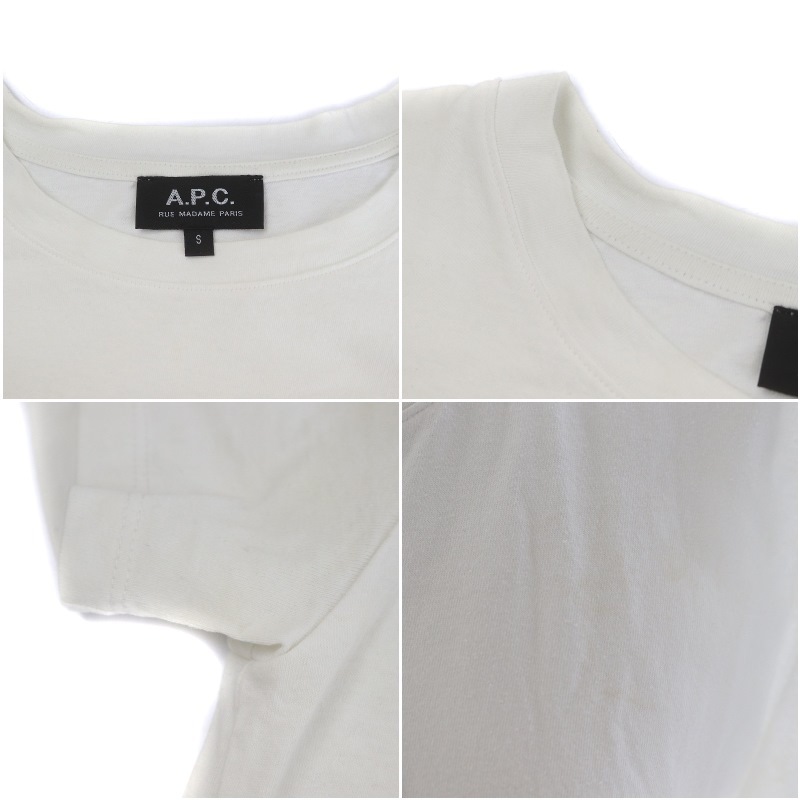  A.P.C. A.P.C. close year of model Rue Madame T-shirt cut and sewn crew neck pull over short sleeves Logo S white black 25085-1-93307 /SI31