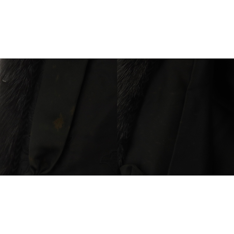 フィアンセ Fiancesse ファーコート ミンク 毛皮 刺繍 11 L 黒 ブラック ■GY18 /MQ レディース_画像9