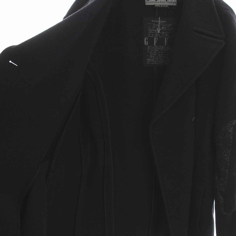  Gianfranco Ferre GIANFRANCO FERRE pea coat pea coat half wool outer XL black black /YM men's 