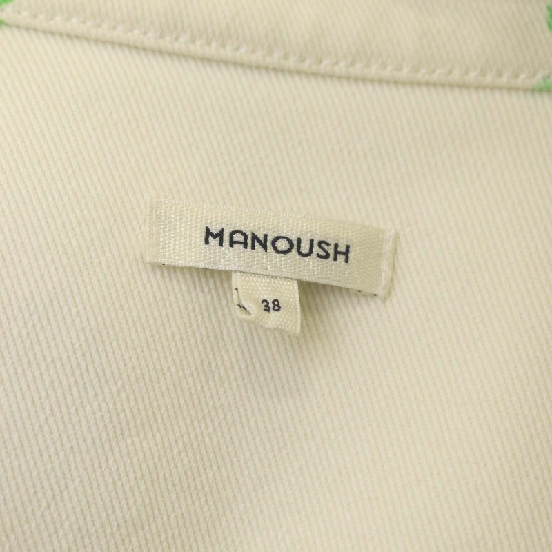 マヌーシュ MANOUSH パイナップル刺繍ジャケット 薄手 金ボタン 38 オフホワイト マルチカラー /DO ■OS レディース_画像3