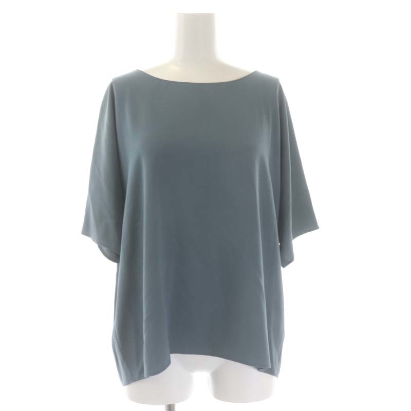 セオリー セットアップ 上下 POWDER CREPE BACK RAGLAN TOP B FLARED PULL ON PT B ブラウス 五分袖 フレアパンツ イージー S ブルーグレー_画像2