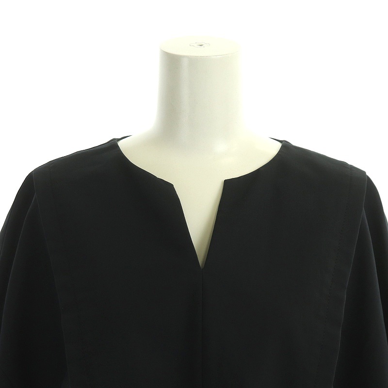  Adore ADORE high twist cotton tsu il blouse shirt long sleeve Skipper 38 M black black /SY #OS lady's 