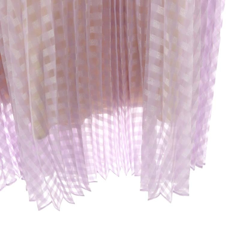 チェスティ Chesty 21SS チェックプリーツスカート ロング 0 紫 パープル /HK ■OS レディース_画像6