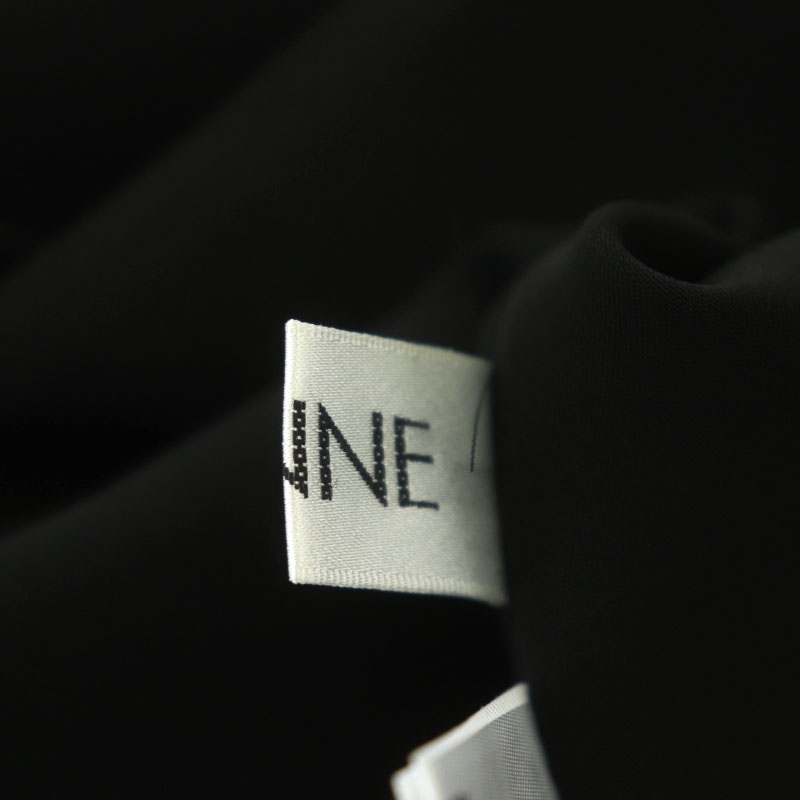 ジェンヌ JENNE 22SSオープンカラーパールブラウス シャツ 長袖 前開き Vネック S 黒 ブラック /NR ■OS ■SH レディース_画像4