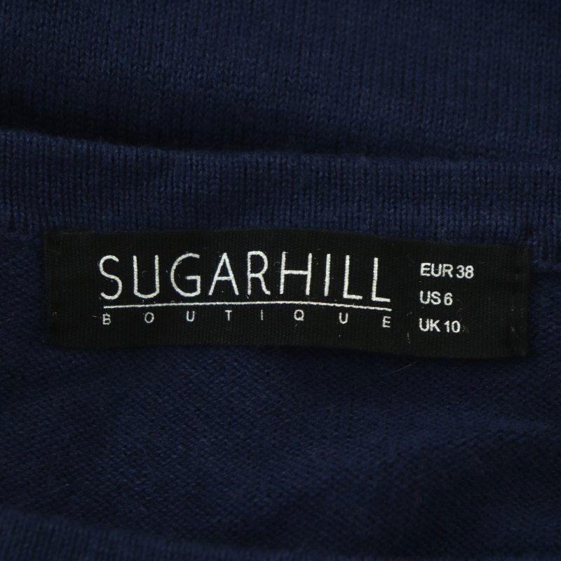 シュガーヒル SUGARHILL ハリネズミデザインニット セーター 長袖 38 紺 茶 ネイビー ブラウン /NR ■OS レディース_画像3