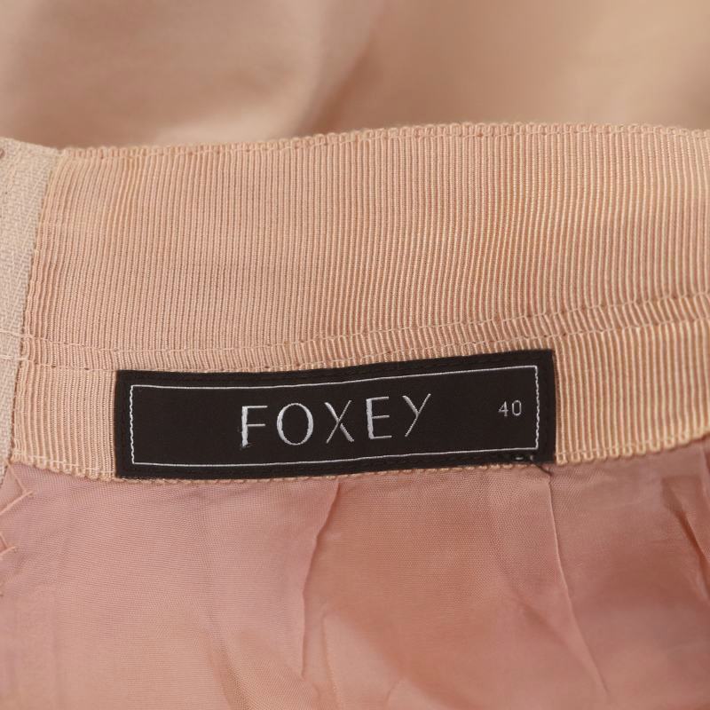 フォクシー FOXEY タックスカート フレア ひざ丈 シルク 40 サーモンピンク /DF ■OS レディース_画像3