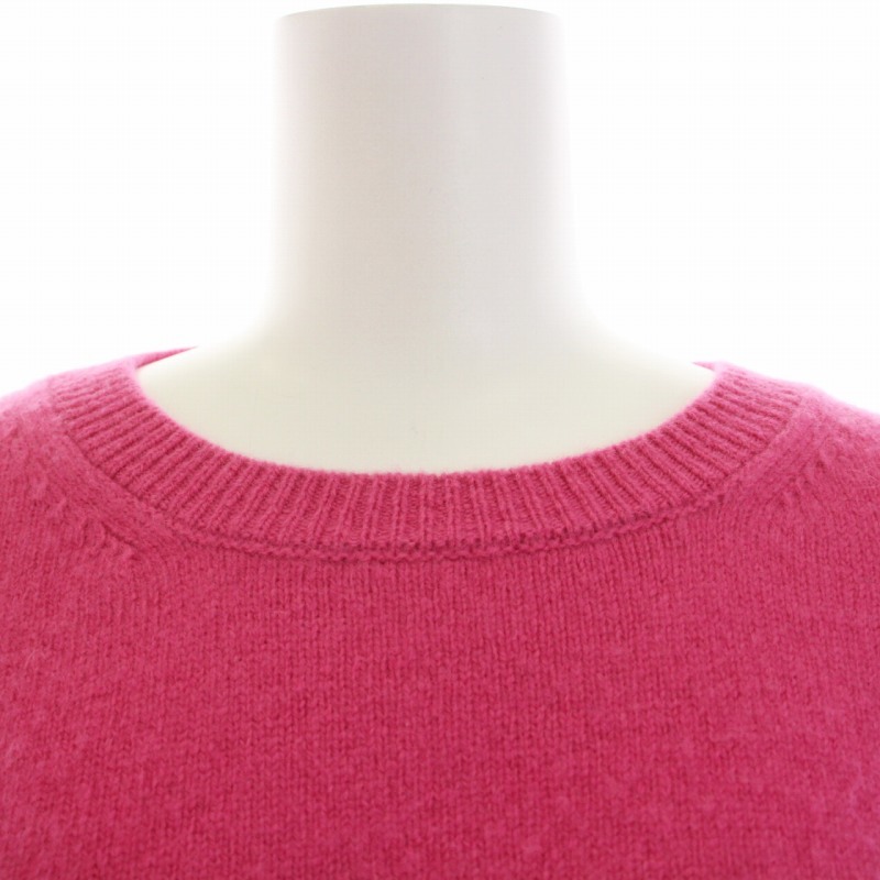  Le Ciel Bleu LE CIEL BLEU knitted sweater round neck long sleeve cashmere .36 S pink /KQ lady's 