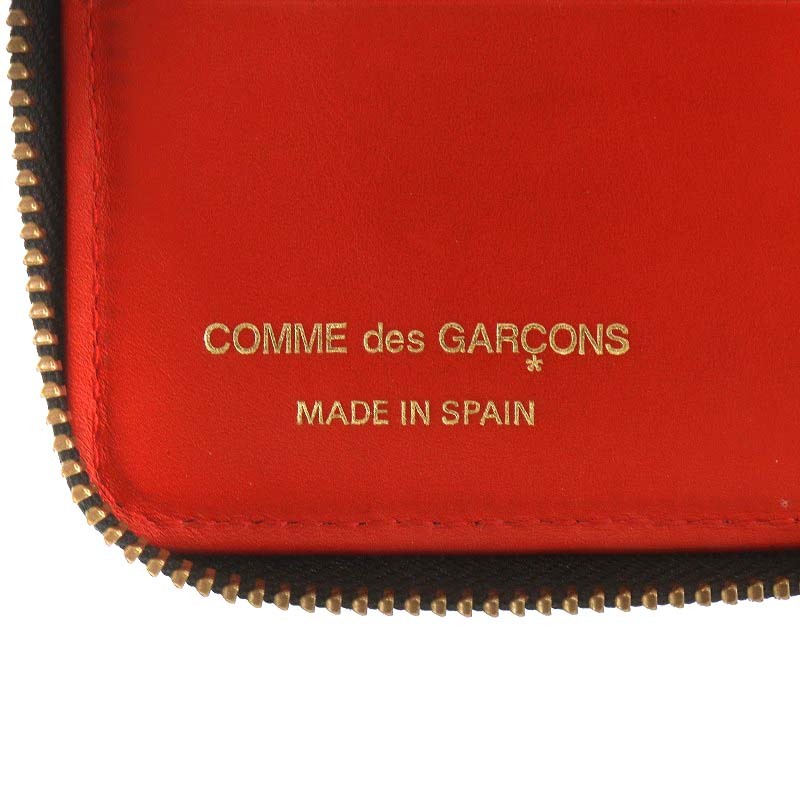コムデギャルソン COMME des GARCONS 二つ折り財布 小銭入れ ラウンドファスナー ロゴ 赤 レッド /AN6 メンズ_画像3