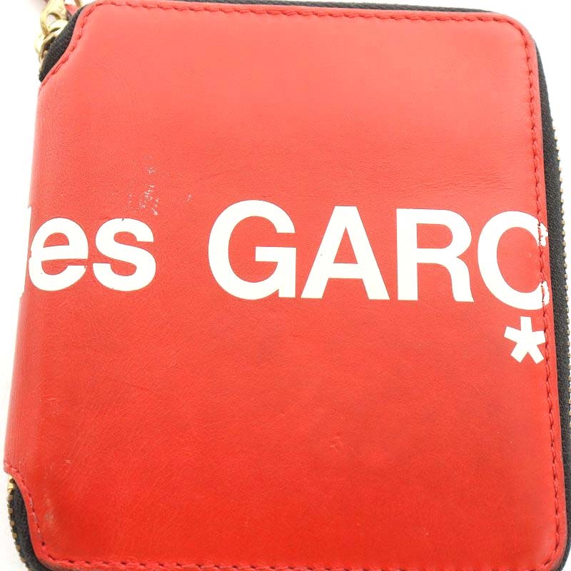 コムデギャルソン COMME des GARCONS 二つ折り財布 小銭入れ ラウンドファスナー ロゴ 赤 レッド /AN6 メンズ_画像8