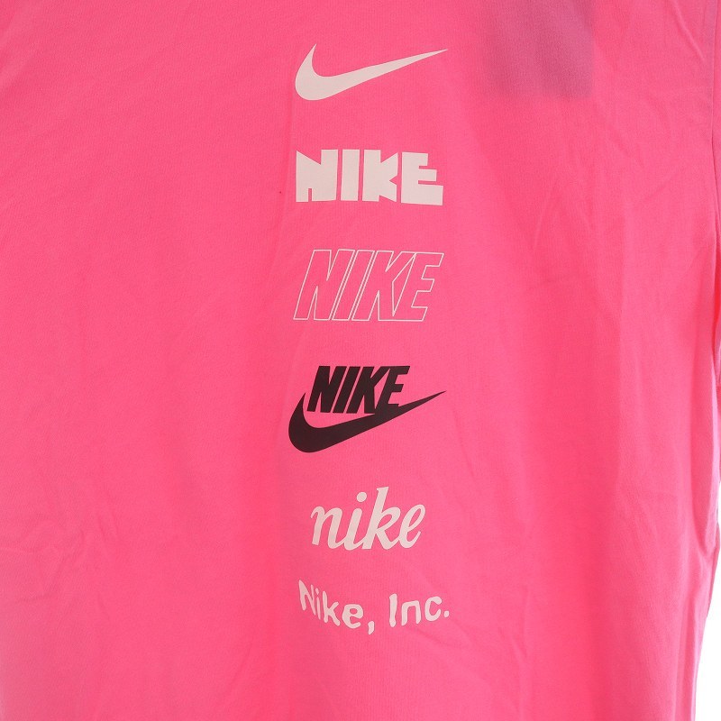 未使用品 NIKE クラブ+ HDY PK4 S/S Tシャツ カットソー クルーネック プルオーバー 半袖 ロゴ S ピンク 白 黒 DZ2876-684 /SI50_画像4