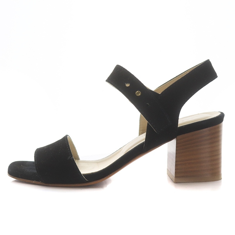  fabio rusko-niFABIO RUSCONI sandals suede leather square tu strap 35 22.0cm black black /WM lady's 