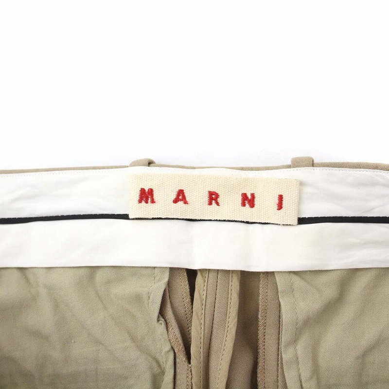 マルニ MARNI パンツ スラックス ロールアップ ボタンフライ 40 M ベージュ PAMAW12A00TCO50 /KH レディース_画像3