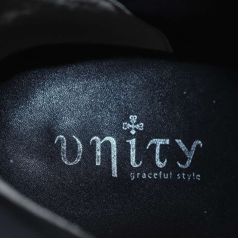 ユニティ unity ストレッチショートブーツ フェイクスエード スクエアトゥ 24.5cm ブラック 478257 /WM レディース_画像7