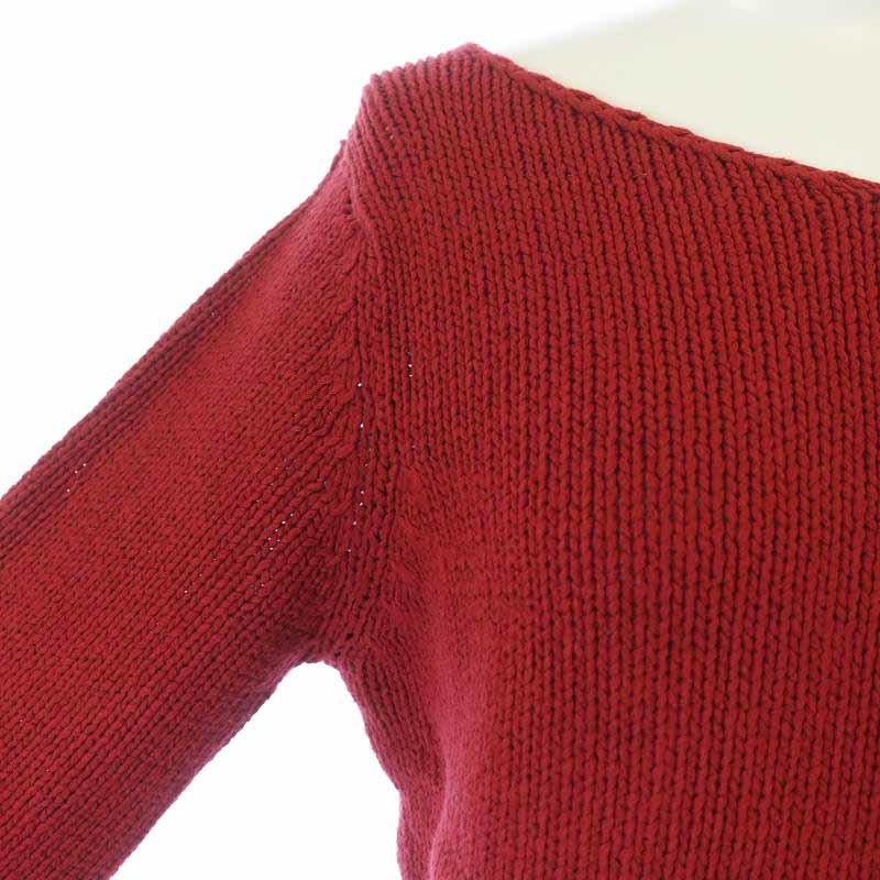  Max &ko-MAX&CO. summer вязаный свитер 7 минут рукав V шея M красный красный /AT10 женский 