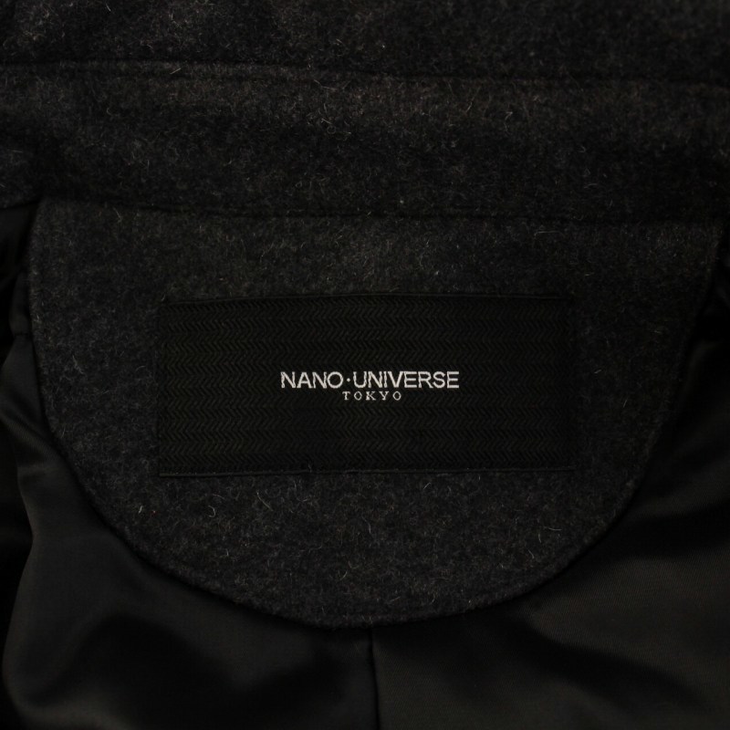 ナノユニバース nano universe THERMORE Pコート ピーコート ラウンドカラー ショート ウール S グレー /KQ メンズ_画像3