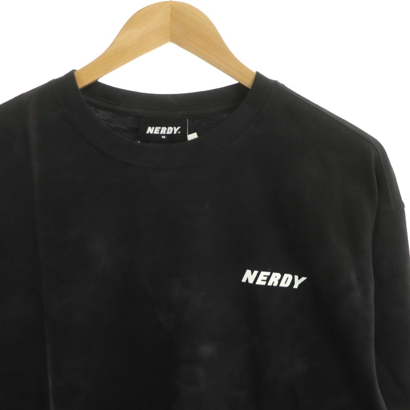 ノルディ NORDY ICE Dyeing 1/2 Sleeve Tシャツ カットソー 半袖 バックプリント ロゴ コットン M 黒 白 黄色_画像4