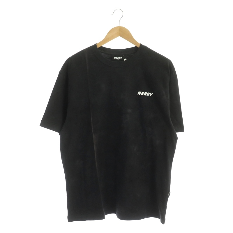 ノルディ NORDY ICE Dyeing 1/2 Sleeve Tシャツ カットソー 半袖 バックプリント ロゴ コットン M 黒 白 黄色_画像1